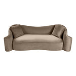 Destin 91" Velvet Upholstered Sofa in Taupe