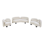 Daphne 89" Boucle Fabric Upholstered Sofa in Cream