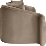 Destin 91" Velvet Upholstered Sofa in Taupe