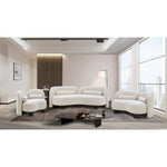 Daphne 89" Boucle Fabric Upholstered Sofa in Cream