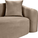 Destin 91" Velvet Upholstered Sofa in Taupe