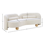 Daphne 89" Boucle Fabric Upholstered Sofa in Cream