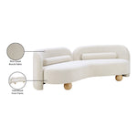 Daphne 89" Boucle Fabric Upholstered Sofa in Cream