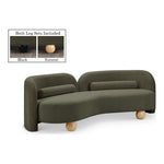 Daphne 89" Boucle Fabric Upholstered Sofa in Olive