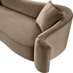 Destin 91" Velvet Upholstered Sofa in Taupe