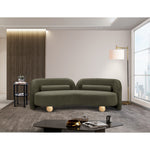 Daphne 89" Boucle Fabric Upholstered Sofa in Olive