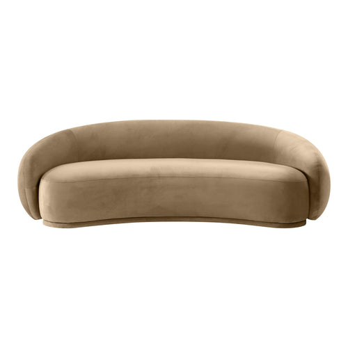 Emery 95" Velvet Upholstered Sofa in Beige