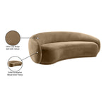 Emery 95" Velvet Upholstered Sofa in Beige