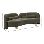 Daphne 89" Boucle Fabric Upholstered Sofa in Olive
