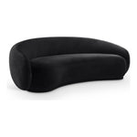 Emery 95" Velvet Upholstered Sofa in Black