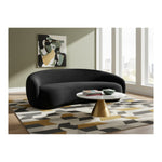 Emery 95" Velvet Upholstered Sofa in Black