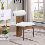 Dario Boucle Fabric Upholstered Dining Chair in Cream