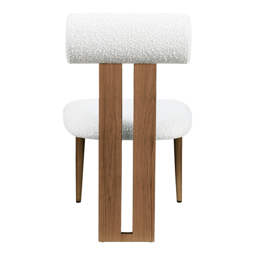 Dario Boucle Fabric Upholstered Dining Chair in Cream