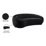 Emery 95" Velvet Upholstered Sofa in Black