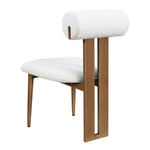 Dario Boucle Fabric Upholstered Dining Chair in Cream