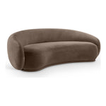 Emery 95" Velvet Upholstered Sofa in Brown