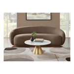 Emery 95" Velvet Upholstered Sofa in Brown