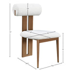 Dario Boucle Fabric Upholstered Dining Chair in Cream