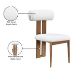 Dario Boucle Fabric Upholstered Dining Chair in Cream