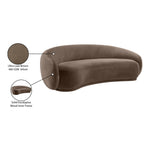 Emery 95" Velvet Upholstered Sofa in Brown