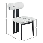 Dario Boucle Fabric Upholstered Dining Chair in Cream