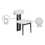 Dario Boucle Fabric Upholstered Dining Chair in Cream