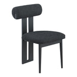 Dario Boucle Fabric Upholstered Dining Chair in Black