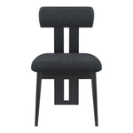Dario Boucle Fabric Upholstered Dining Chair in Black