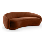 Emery 95" Velvet Upholstered Sofa in Cognac