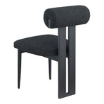 Dario Boucle Fabric Upholstered Dining Chair in Black