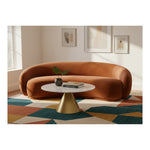 Emery 95" Velvet Upholstered Sofa in Cognac