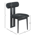 Dario Boucle Fabric Upholstered Dining Chair in Black