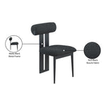 Dario Boucle Fabric Upholstered Dining Chair in Black