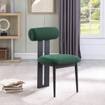 Dario Boucle Fabric Upholstered Dining Chair in Green
