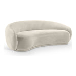 Emery 95" Velvet Upholstered Sofa in Cream