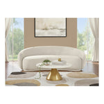 Emery 95" Velvet Upholstered Sofa in Cream