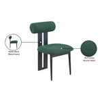 Dario Boucle Fabric Upholstered Dining Chair in Green