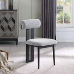 Dario Boucle Fabric Upholstered Dining Chair in Grey