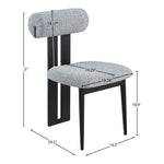 Dario Boucle Fabric Upholstered Dining Chair in Grey