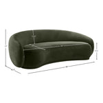 Emery 95" Velvet Upholstered Sofa in Green