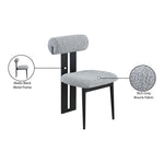 Dario Boucle Fabric Upholstered Dining Chair in Grey