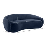 Emery 95" Velvet Upholstered Sofa in Navy