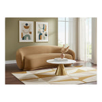 Emery 95" Velvet Upholstered Sofa in Saddle
