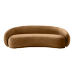 Emery 95" Velvet Upholstered Sofa in Saddle