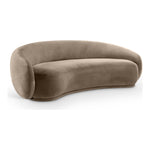 Emery 95" Velvet Upholstered Sofa in Taupe