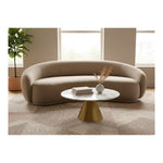 Emery 95" Velvet Upholstered Sofa in Taupe