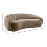 Emery 95" Velvet Upholstered Sofa in Taupe