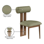 Dario Vegan Leather Upholstered Dining Chair in Green