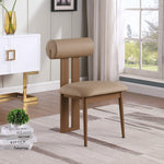 Dario Vegan Leather Upholstered Dining Chair in Tan