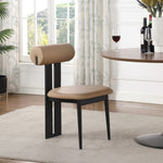 Dario Vegan Leather Upholstered Dining Chair in Tan